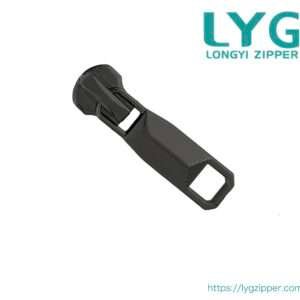 High quality black metal zipper slider with fancy pull manufactured by LYG ZIPPER