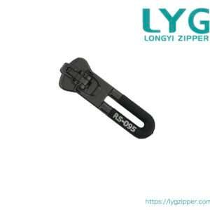 High quality black plastic zipper slider with unique custom pull manufactured by LYG ZIPPER