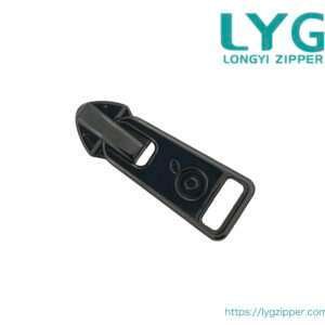 High quality black slider with unique custom pull manufactured by LYG ZIPPER