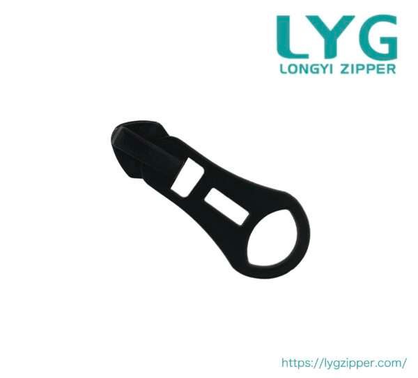 High quality black standard nylon zipper slider manufactured by LYG ZIPPER
