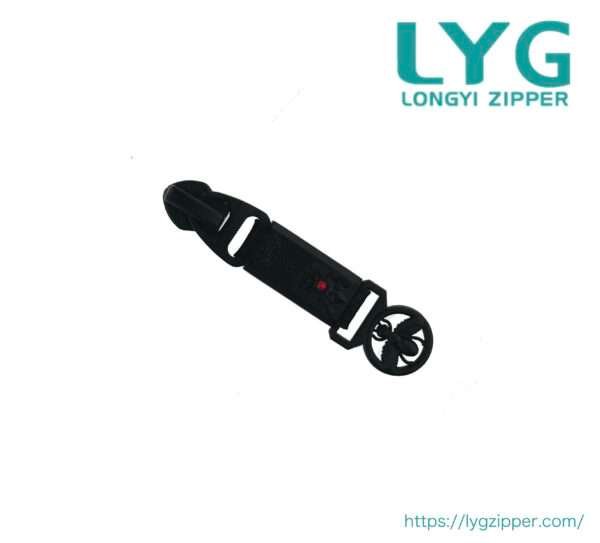 High quality durable black slider for nylon zipper manufactured by LYG ZIPPER