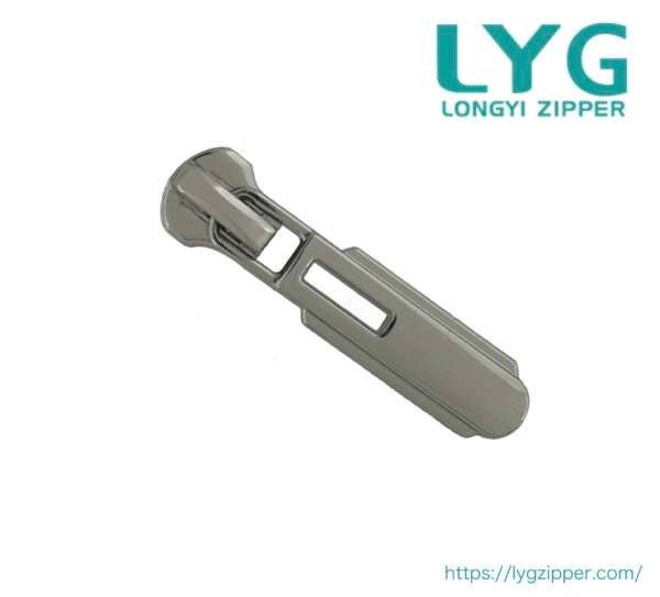 High quality durable metal zipper slider with fancy pull manufactured by LYG ZIPPER