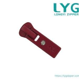 High quality durable red plastic zipper slider with fancy pull manufactured by LYG ZIPPER