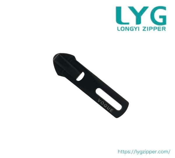 High quality extra-lightweight black nylon zipper slider manufactured by LYG ZIPPER