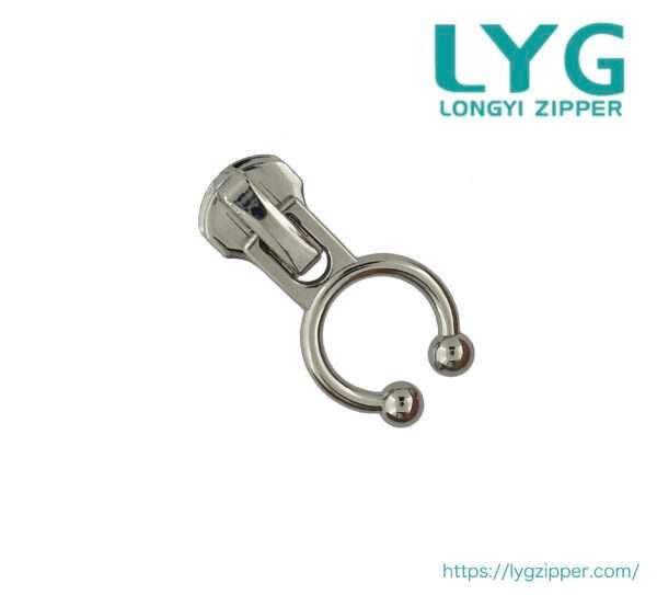 High quality fancy metal slider with fancy pull for metal zipper manufactured by LYG ZIPPER