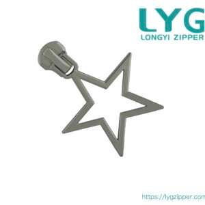 High quality fancy metal zipper slider with star shape pull manufactured by LYG ZIPPER