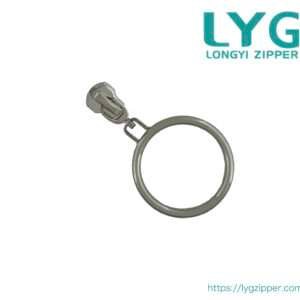 High quality fancy silver metal zipper slider with circle pull manufactured by LYG ZIPPER