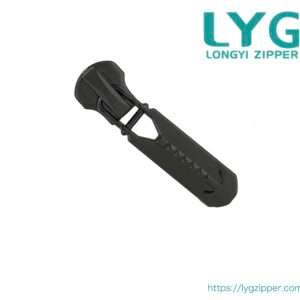 High quality fashion black metal ziiper slider with unique custom pull manufactured by LYG ZIPPER