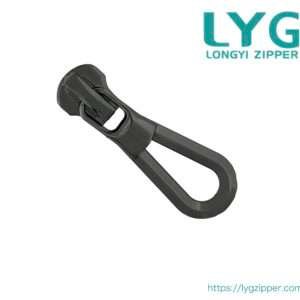 High quality and fancy black metal zipper slider with unique custom pull manufactured by LYG ZIPPER