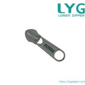 High quality robust coil zipper slider with custom pull manufactured by LYG ZIPPER