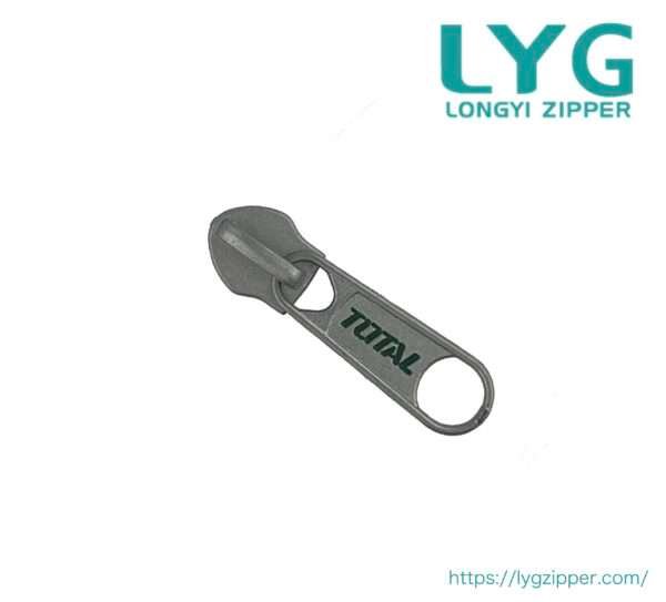 High quality robust coil zipper slider with custom pull manufactured by LYG ZIPPER