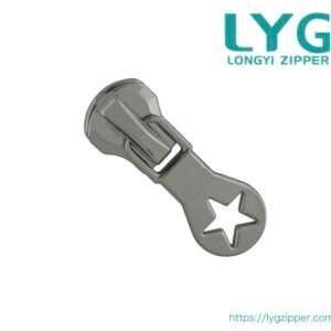 High quality specially designed silver metal zipper slider for metal zipper manufactured by LYG ZIPPER
