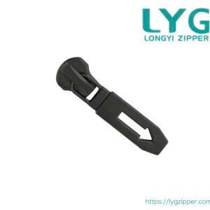 High quality stylish black metal zipper slider with super cool pull manufactured by LYG ZIPPER