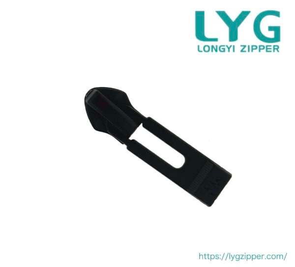 High quality stylish black slider for nylon coil zipper manufactured by LYG ZIPPER