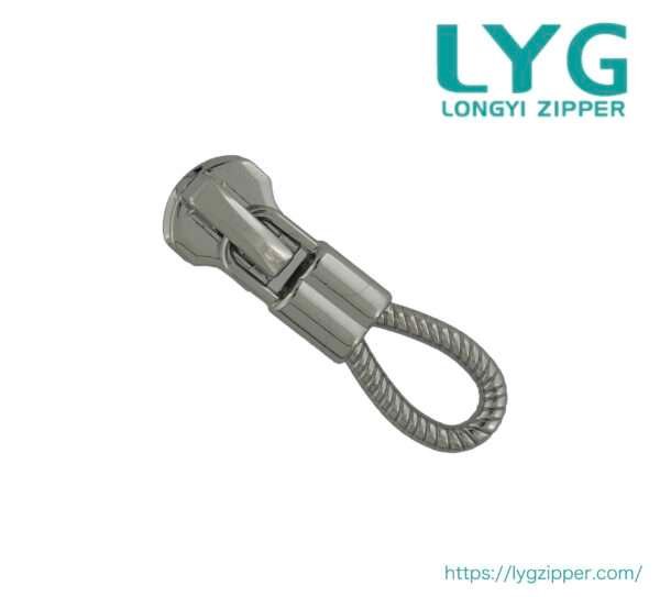 High quality stylish metal zipper slider with fancy pull manufactured by LYG ZIPPER