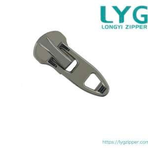 High quality versatile silver metal slider for metal zipper manufactured by LYG ZIPPER